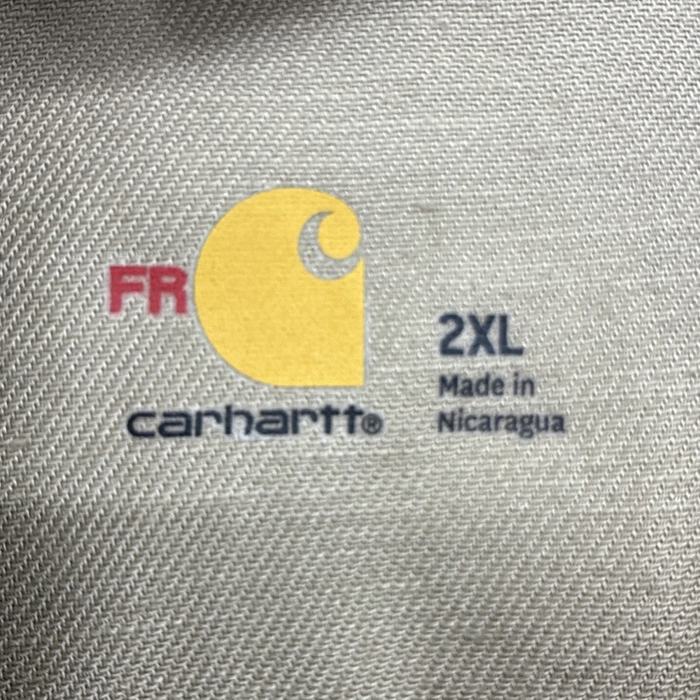 NWT Women's Khaki Carhartt Flame Resistant CAT 2 Long Sleeve Shirt Size 2XL. - Picture 6 of 10